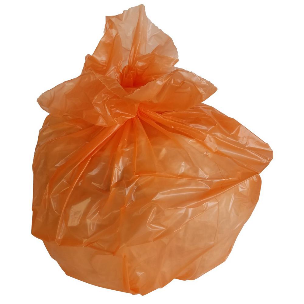 orange plastic trash bags