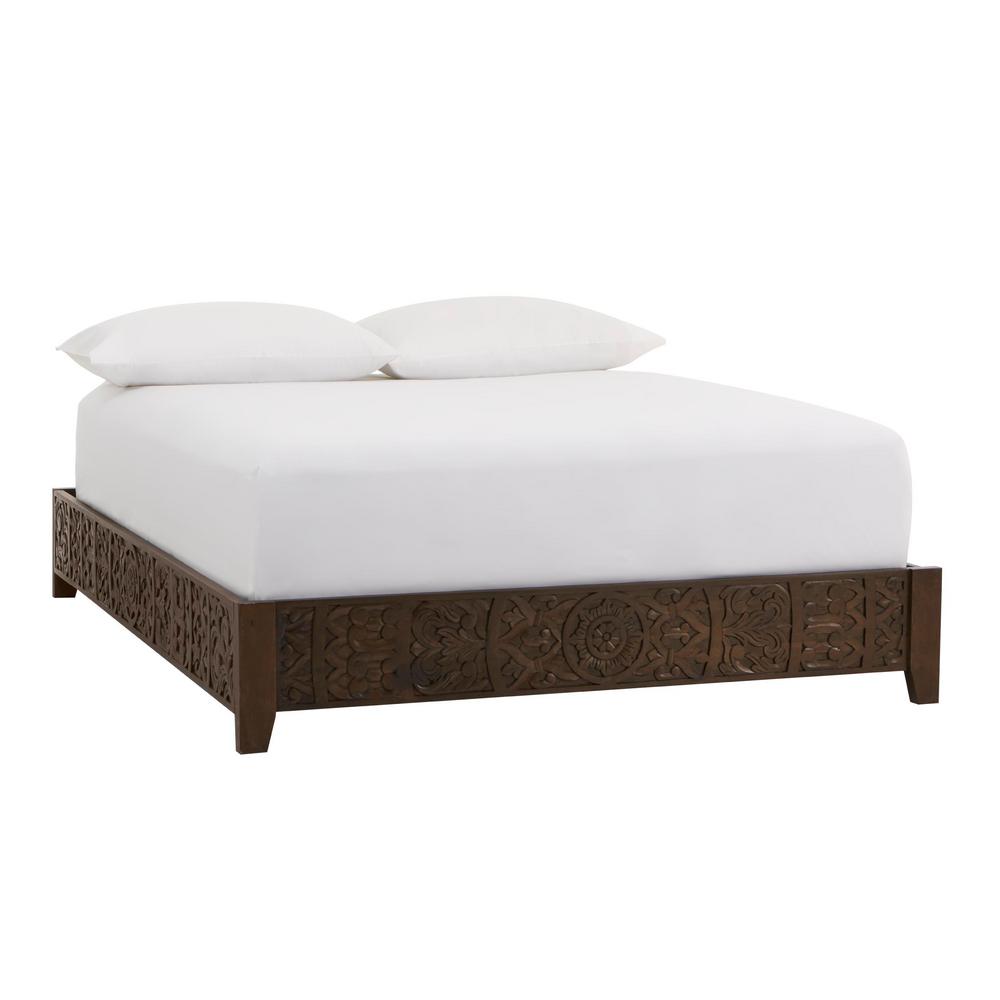 Home Decorators Collection Katya Dark Coffee Wood Queen Platform Bed