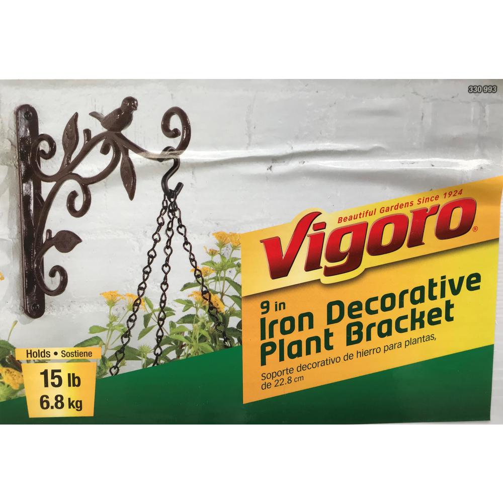 Vigoro 9 96 In X 1 02 In X 8 66 In Coffee Brown Iron Deco Plant