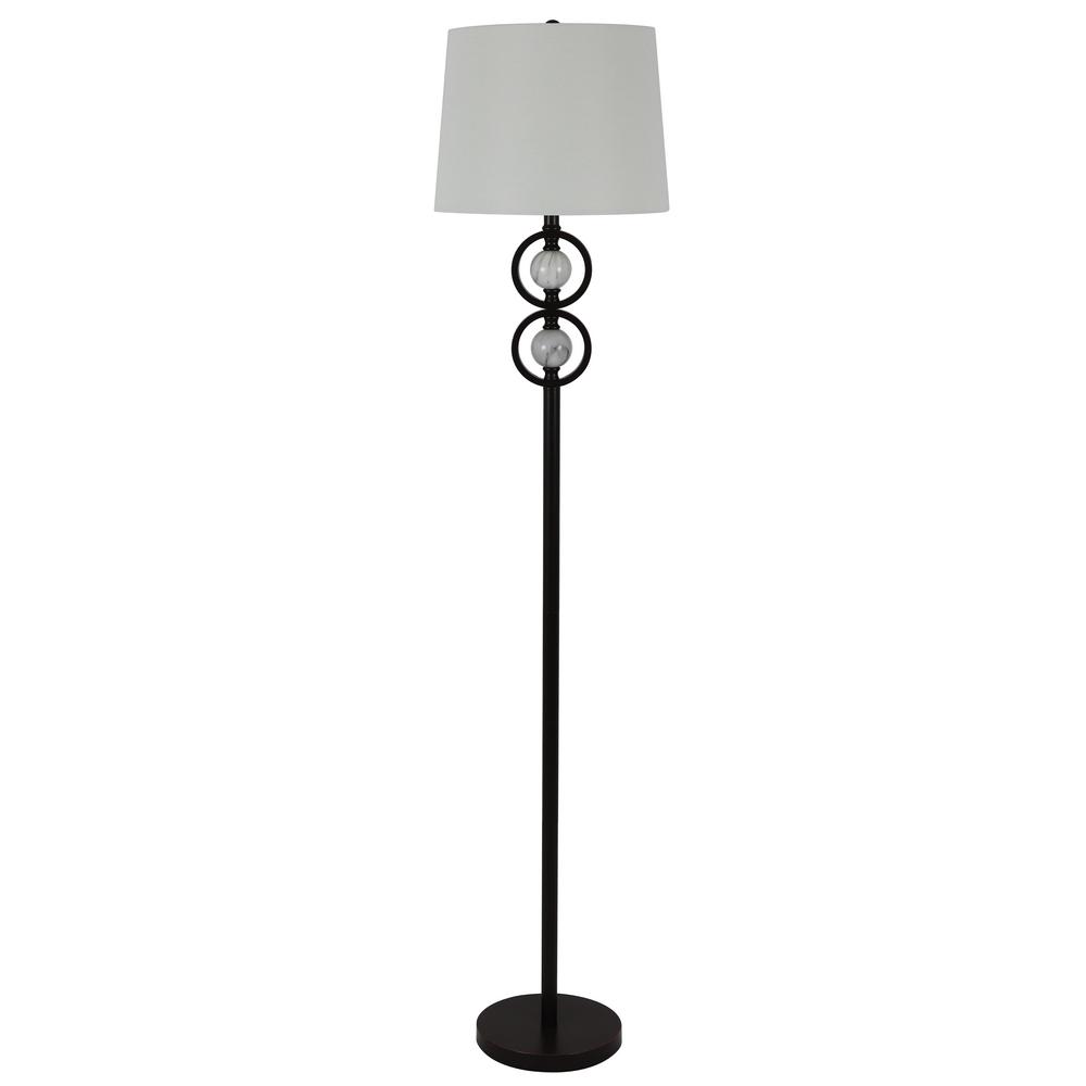 Decor Therapy 60 In Hes Double Circle Bronze And White Floor Lamp With Shade