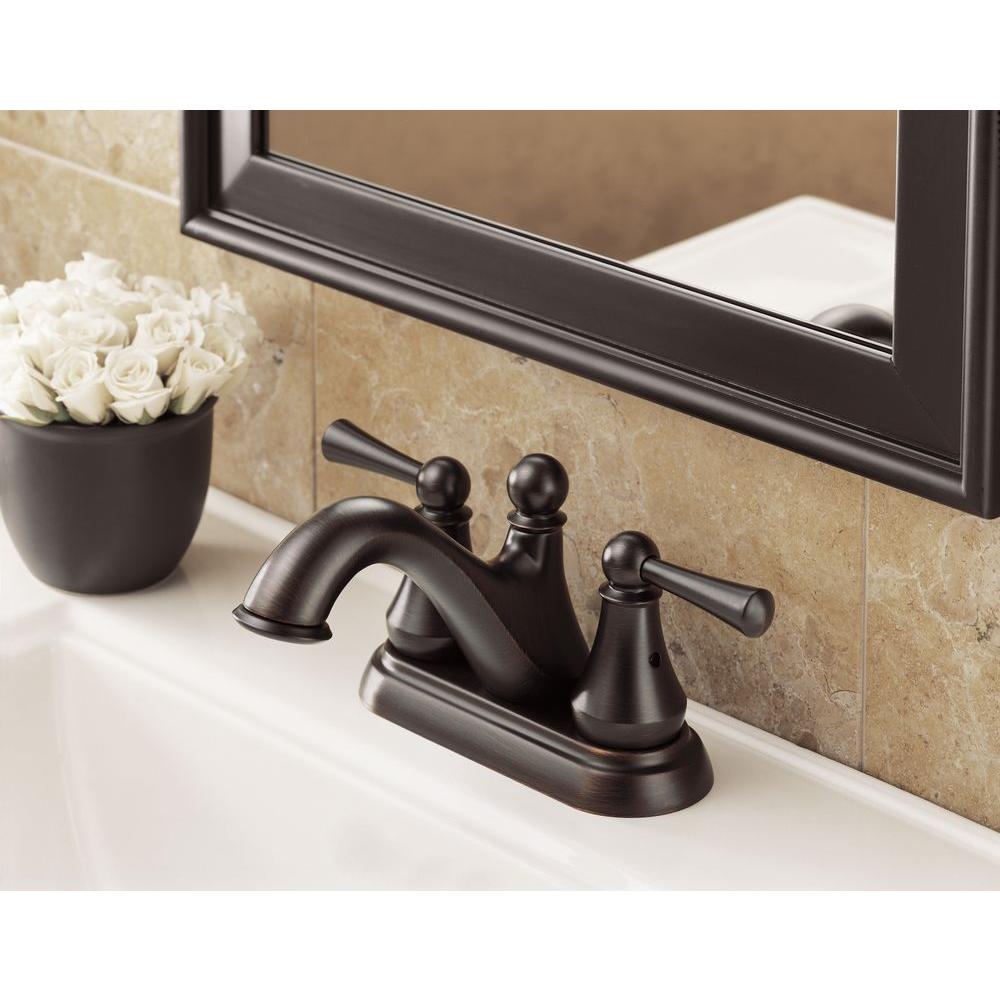 Delta Bronze 4 in. Centerset Bathroom Sink Faucets Bathroom