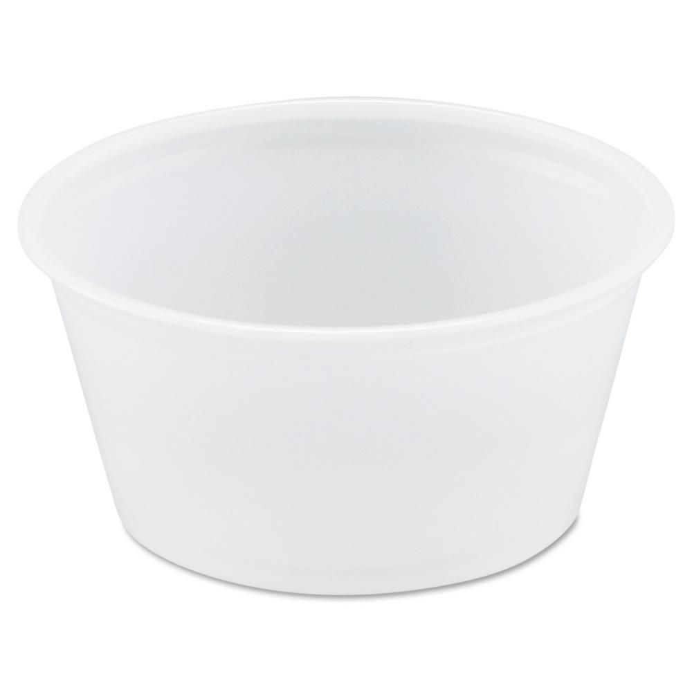 SOLO Plastic Souffle Portion Cups, 2 oz., Translucent, 2500 Per Case