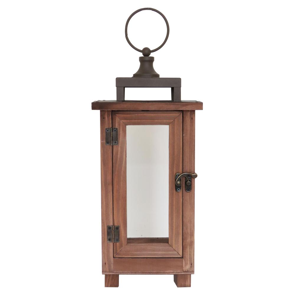 Hampton Bay 14 In Wood Lantern Outdoor Patio With Metal Top Hd19034s The Home Depot