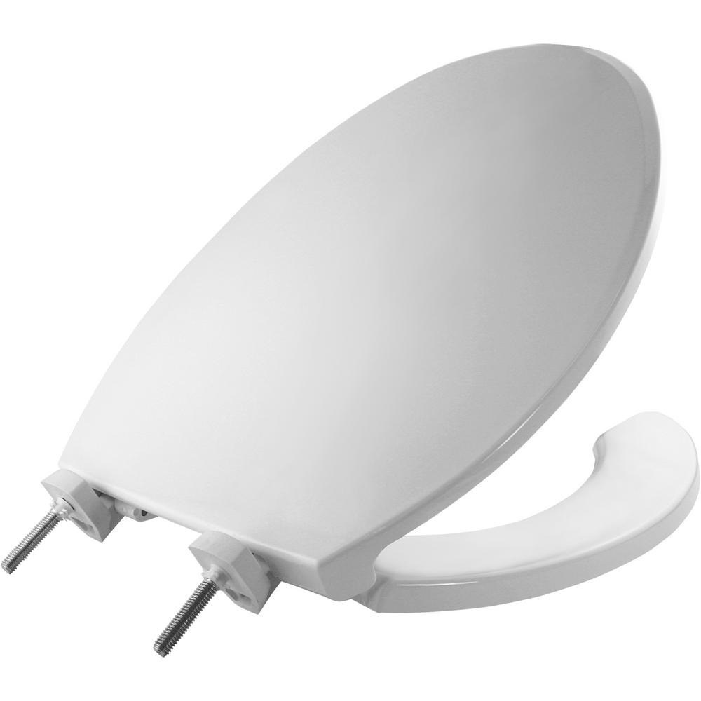 OPEN FRONT TOILET SEAT White BEMIS Just Lift Elongated Bathroom Parts