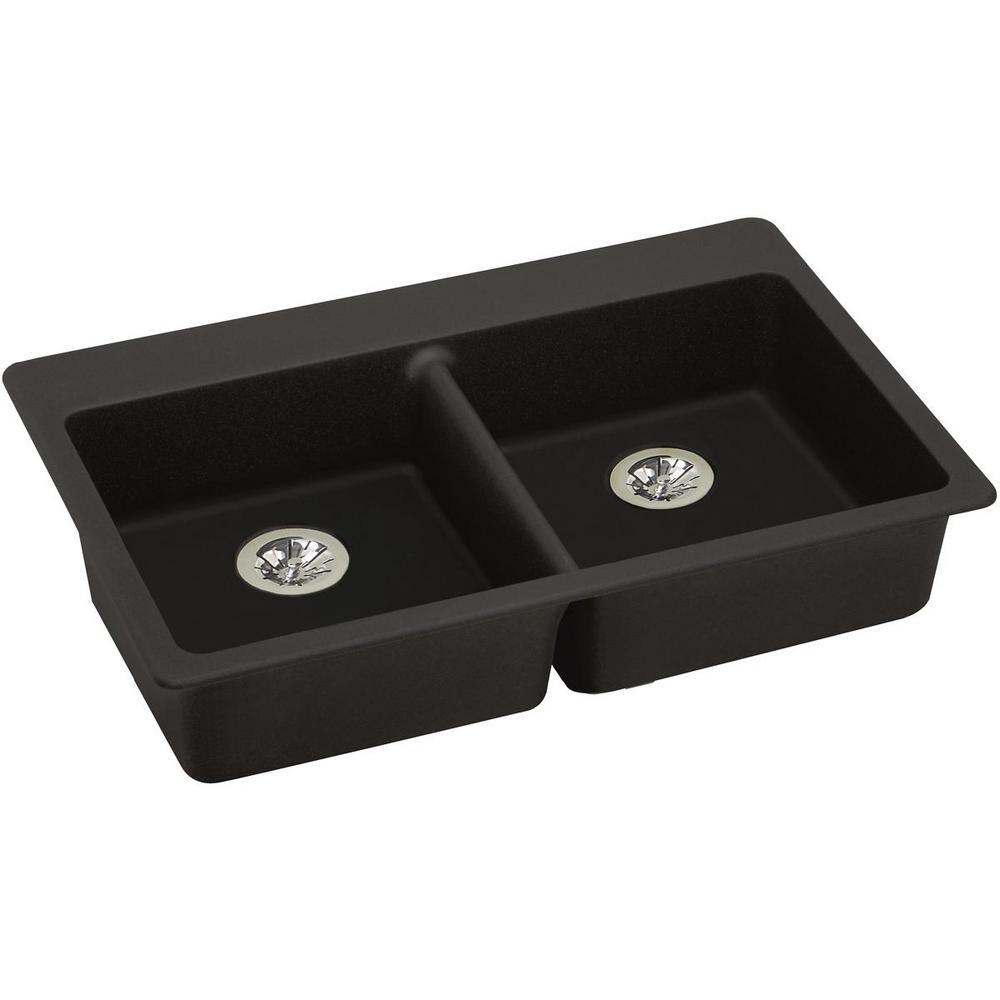 Elkay Quartz Classic Perfect Drain DropIn 33 in. Double Bowl Ada