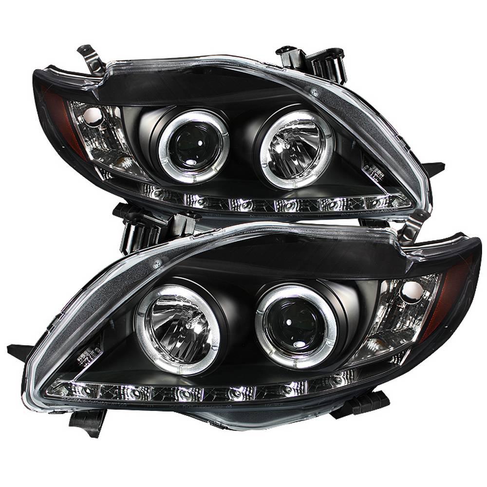 Spyder Auto Toyota Corolla 09 10 Projector Headlights Led Halo Toyota Corolla 09 10 Projector Headlights Led Halo Drl Black High H1 Included Low