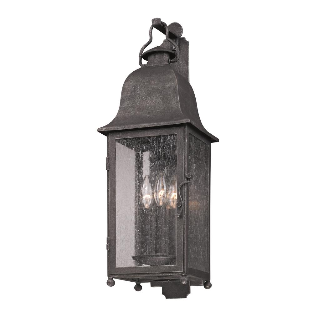 Troy Lighting Larchmont 3 Light Aged Pewter Outdoor Wall Lantern Troy Lighting Larchmont 3 Light Aged