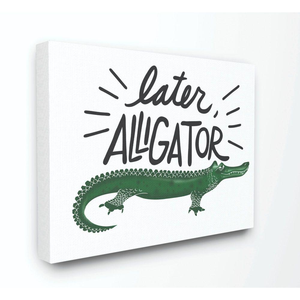 Stupell Industries Later Alligator Animal Cartoon Green Kids Nursery By The Saturday Evening Post Canvas Wall Art 30 In X 40 In Brp 2488 Cn 30x40 The Home Depot