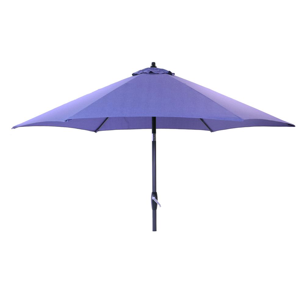 Hampton Bay 9 Ft Aluminum Market Tilt Patio Umbrella In Spectrum Denim 9900 01524600 The Home Depot