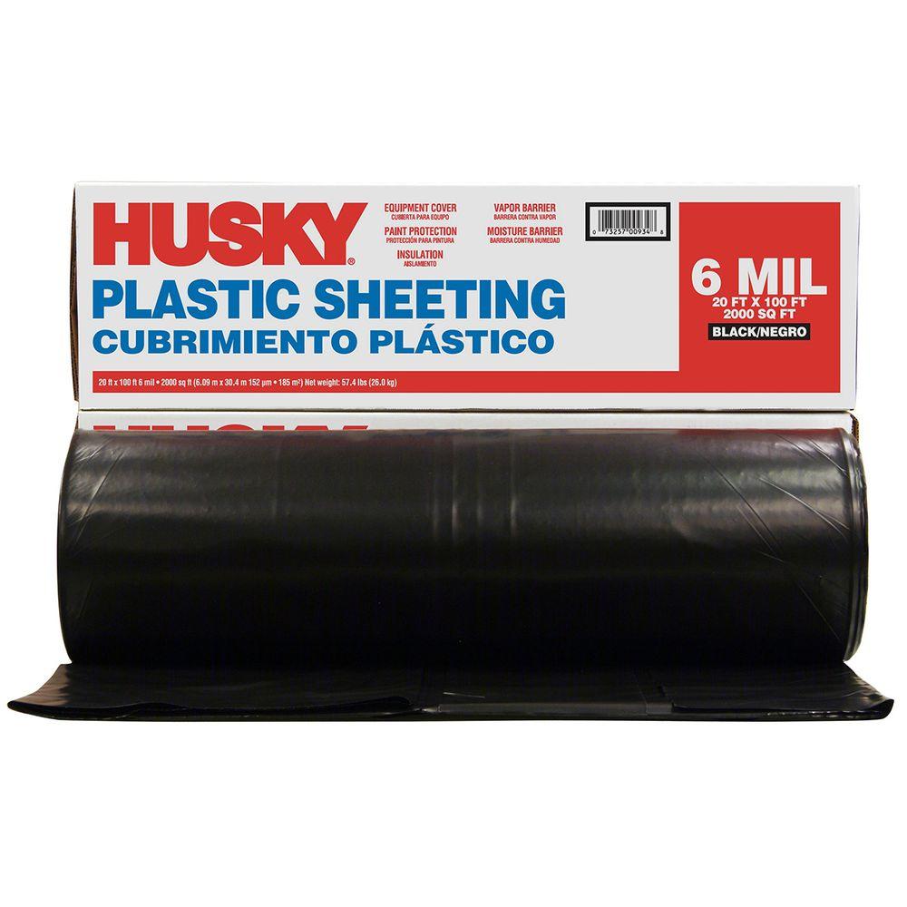 sheeting mil plastic depot poly polyethylene husky pallet ft rolls barrier vapour ml walmart source