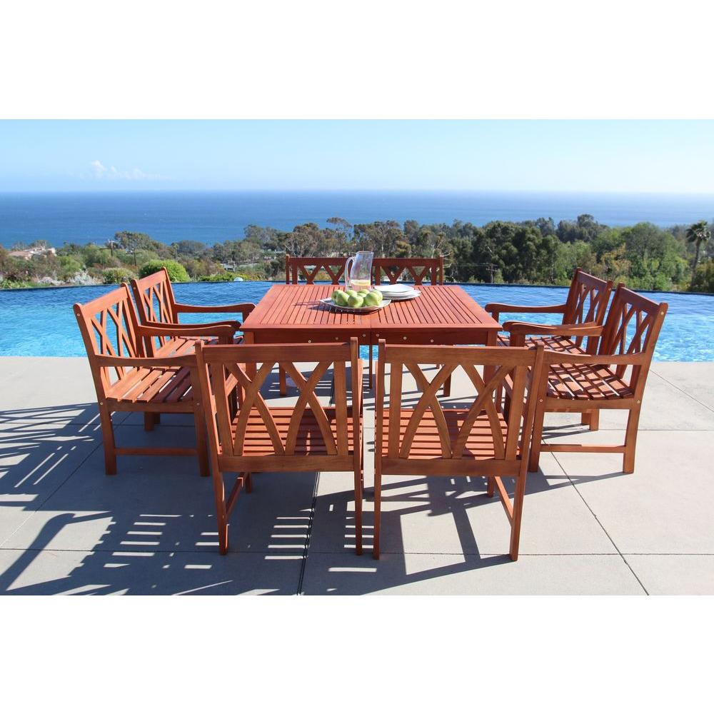 Vifah Malibu 9Piece Square Patio Dining SetV1401SET16 The Home Depot