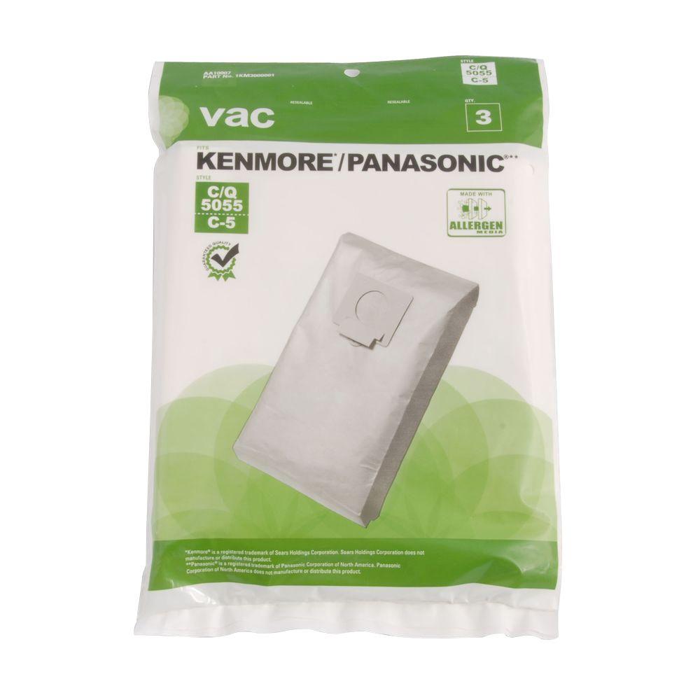 Kenmore Panasonic Type 5055 C 5 Vacuum Bags 3 Pack Aa10007 The Kenmore Panasonic Type 5055 C 5 Vacuum Bags 3 Pack
