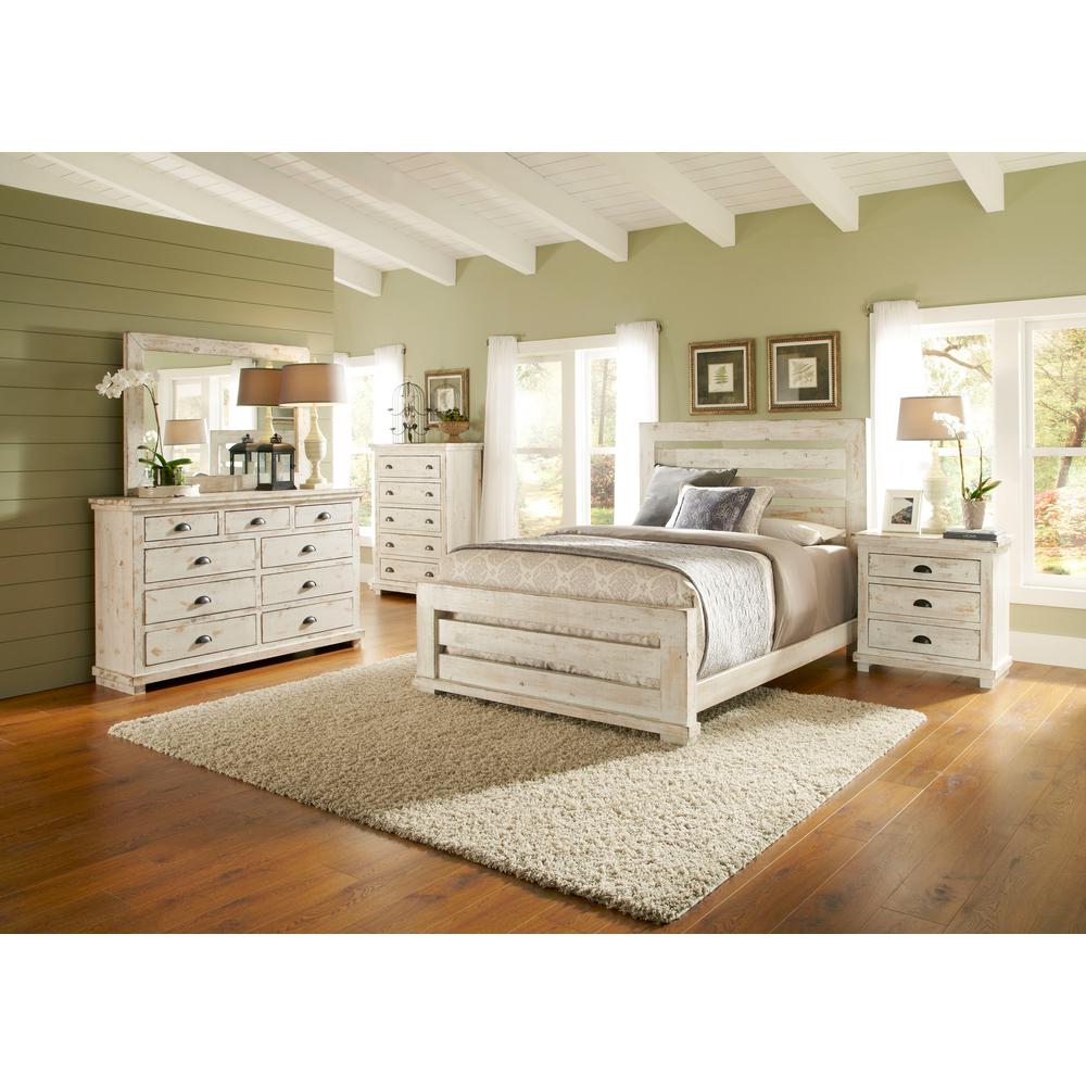 Progressive Furniture Willow Distressed White Queen Slat Headboard P610 60 The Home Depot