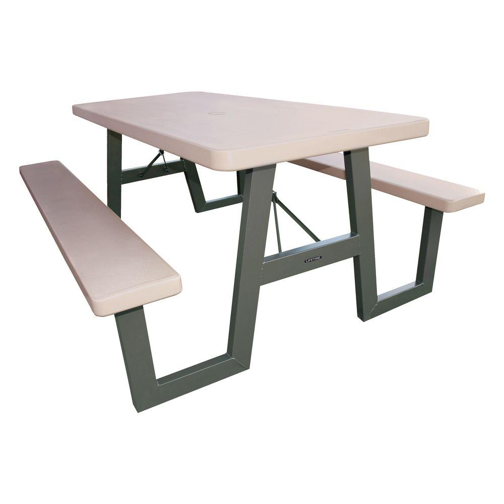 Lifetime 6 ft. Folding Picnic Table with Benches-22119 