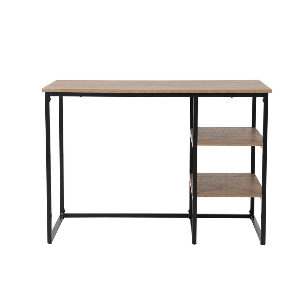 Nathan James 42 in. Rectangular Brown Writing Desks with Shelves 51501