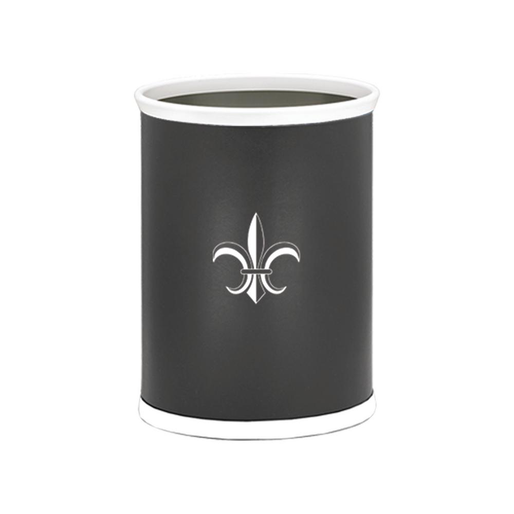Kraftware Kasualware Fleur De Lis 13 Qt Oval Waste Basket In Black Kraftware Kasualware Fleur De Lis 13 Qt Oval Waste Basket In Black