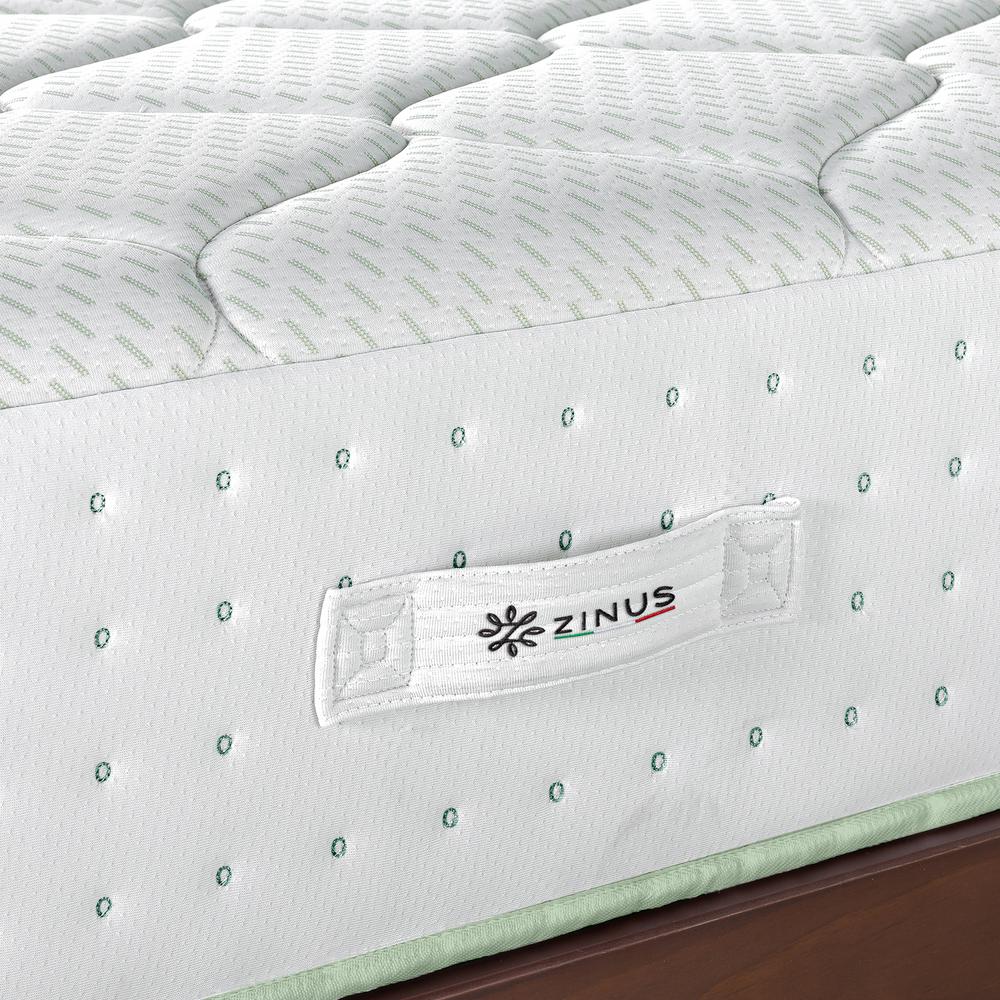 Zinus 12 in. Medium Hybrid Quilted Top Olive Oil Pocket Spring Full