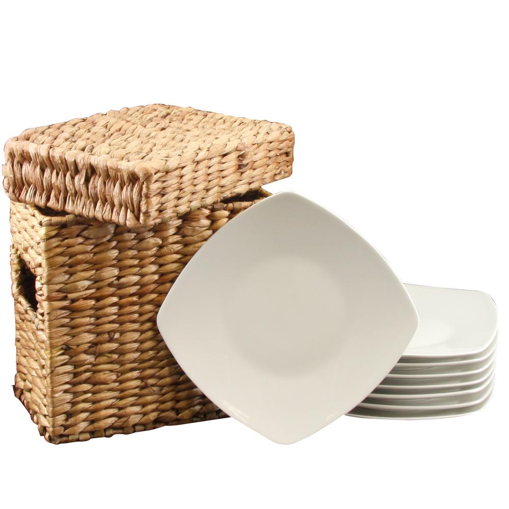 Gibson Zen Buffetware White Square Dessert Plates (Set of 8)985100035M