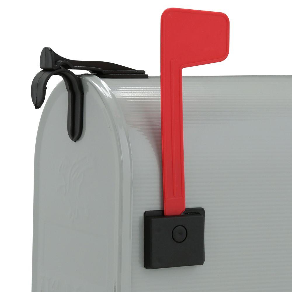 GIBRALTAR Grey Mailbox Standard Size Steel Ribbed PostMount Post Box