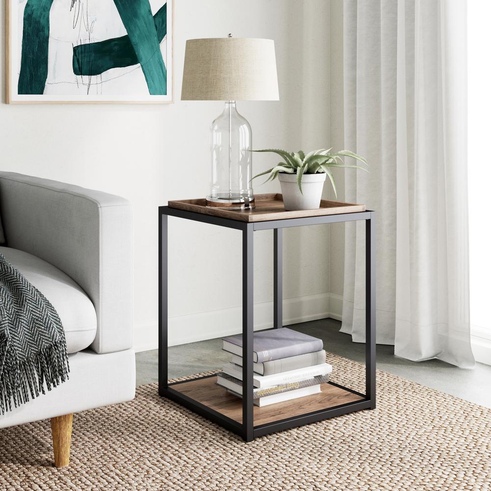 rustic oak lamp table