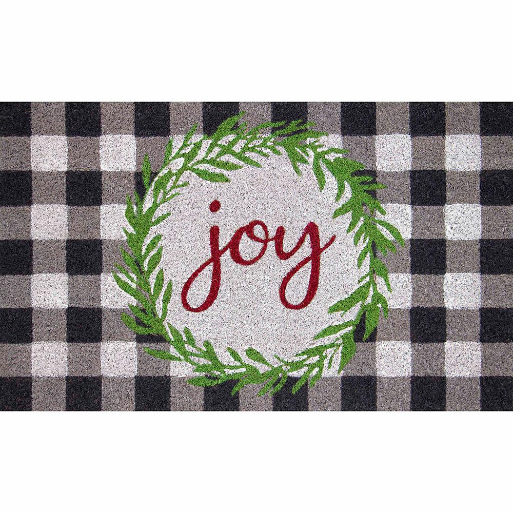 Home Accents Holiday Joy Checkered Wreath 18 In X 30 In Coir