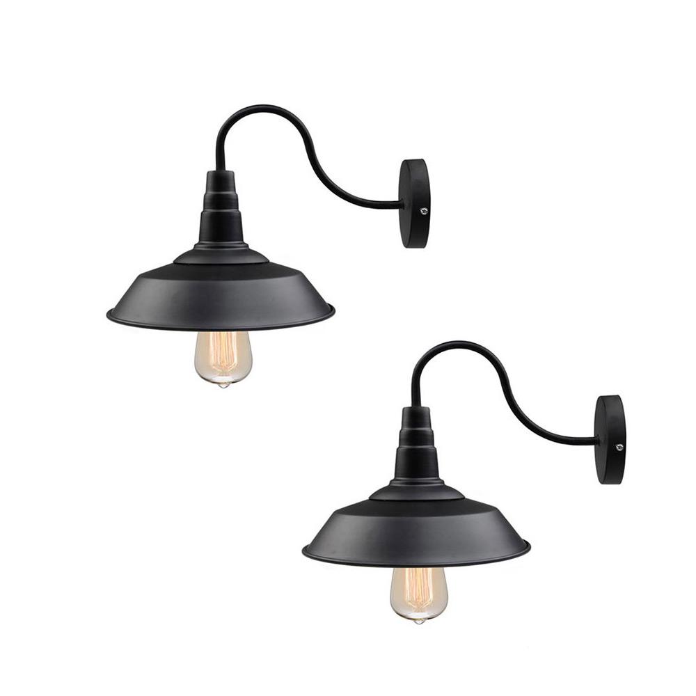 Lnc 1 Light Black Gooseneck Farmhouse Lighting Barn Sconce 2 Pack