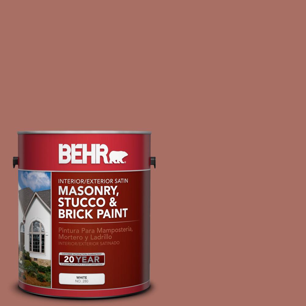 BEHR 1 gal. PFC08 Terra Brick Satin Interior/Exterior Masonry, Stucco and Brick Paint28201