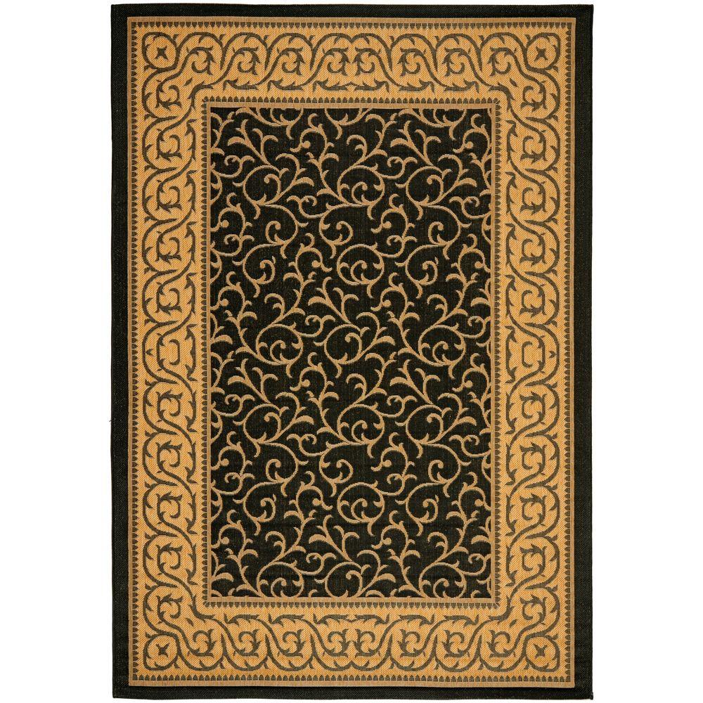 Safavieh Courtyard Black/Beige 6 ft. 7 in. x 9 ft. 6 in. Indoor/Outdoor