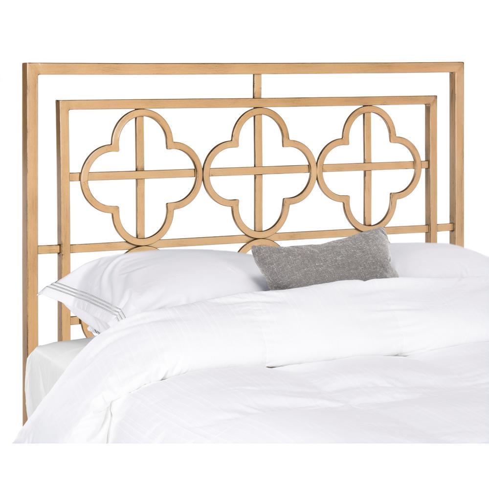 Safavieh Lucinda Antique Gold Queen HeadboardFOX6215DQ The Home Depot