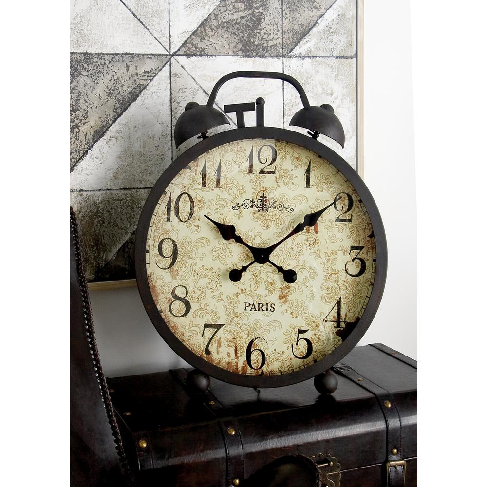 Equity by La Crosse Large 4.72 in. Black Analog Alarm Table Clock with