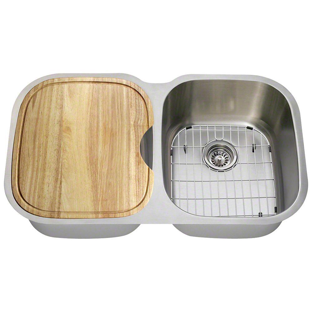 Polaris Sinks All In One Undermount Stainless Steel 35 In Double Bowl Kitchen Sink