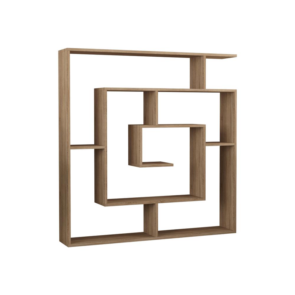 ada home decor briscoe 4 tier open shelf modern bookcase  oak