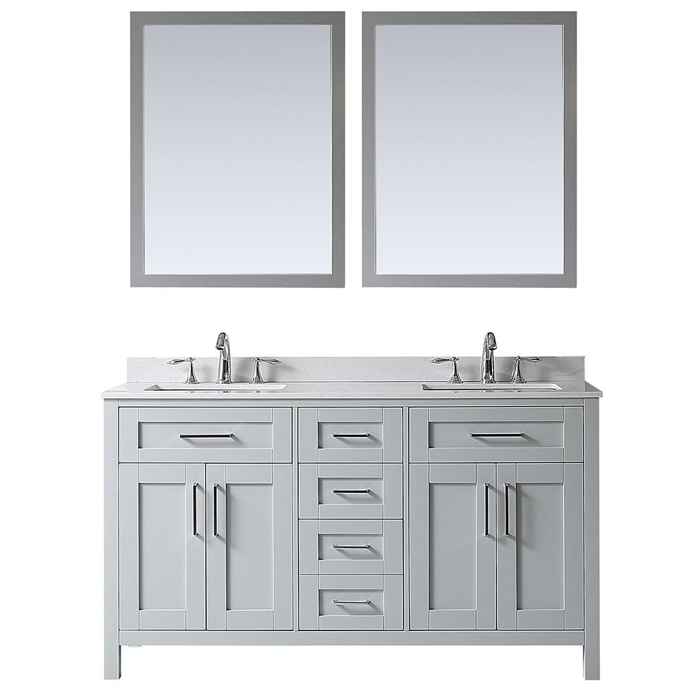 Ove Decors Gray 60 Inch Vanities Bath The Home Depot