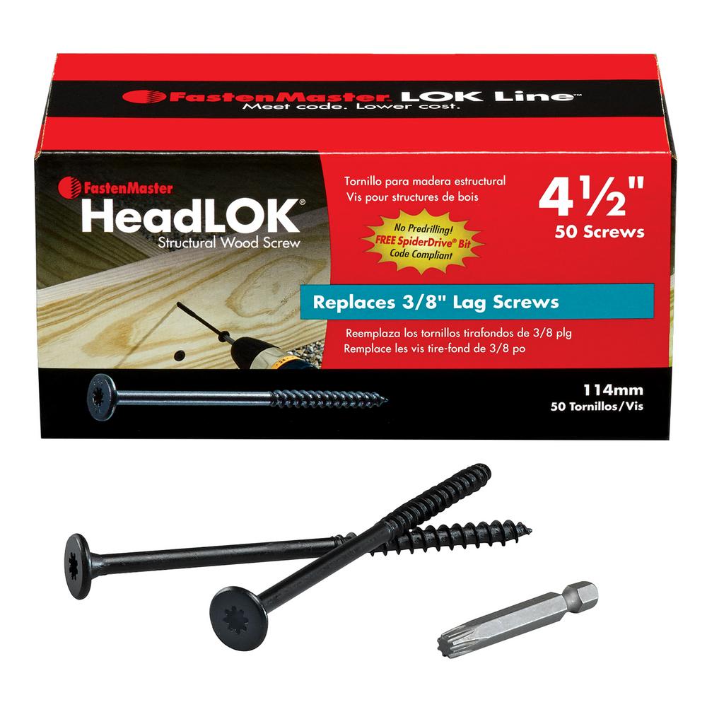 FastenMaster HeadLOK 4 1//2″ Flat Head Screw 250