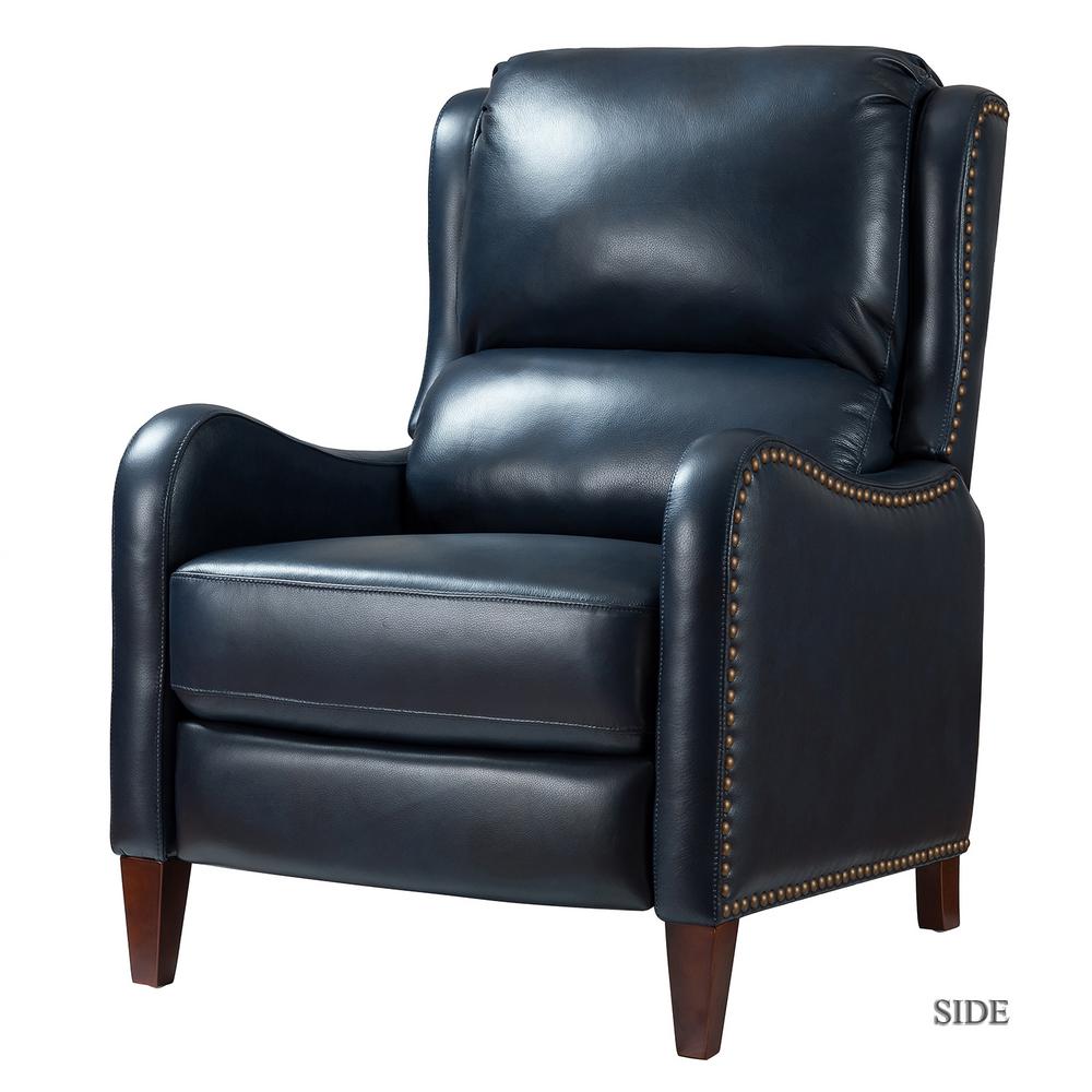 JAYDEN CREATION Hyde Brown Nailhead Genuine Leather ReclinerRCLB0052