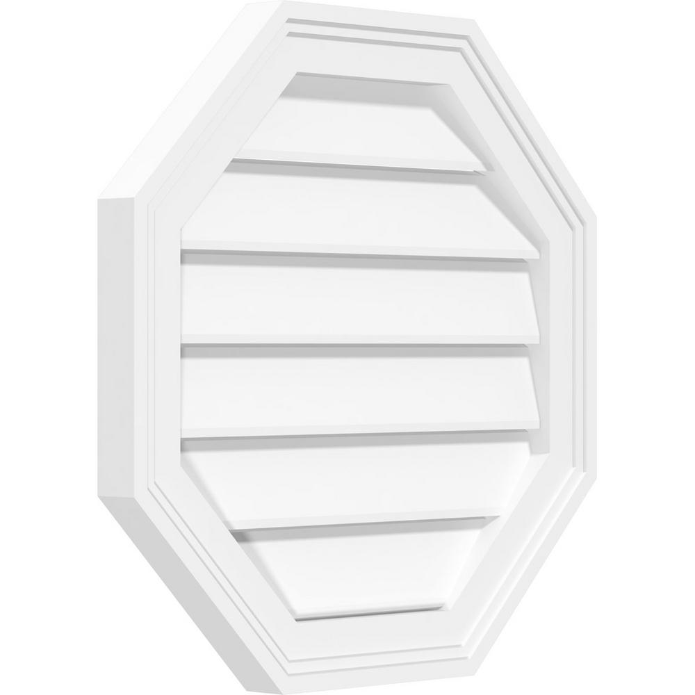 Ekena Millwork GVPVE20X3403SF Vertical Surface Mount PVC Gable Vent 20W x 34H Factory Primed White