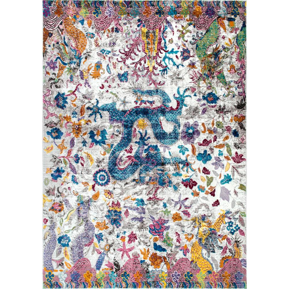 Nuloom Margo Fl Dragon Ivory 8 Ft X 10 Area Rug Yknv03b Nuloom Margo Fl Dragon Ivory 8 Ft X 10 Area Rug
