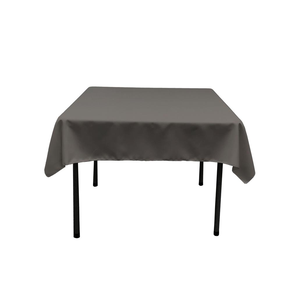 58 In X Charcoal Polyester Poplin Square Tablecloth