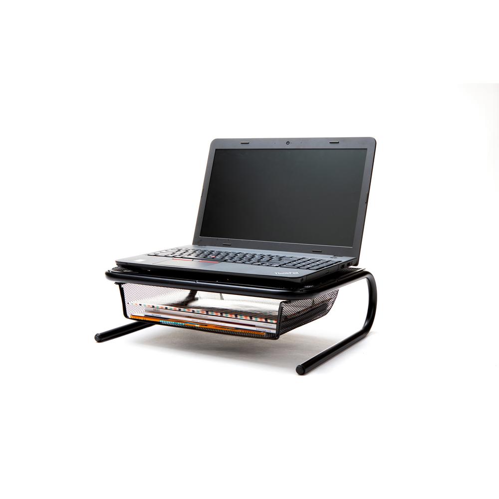 Mind Reader Metal Mesh Monitor Stand and Desk Organizer with Storage