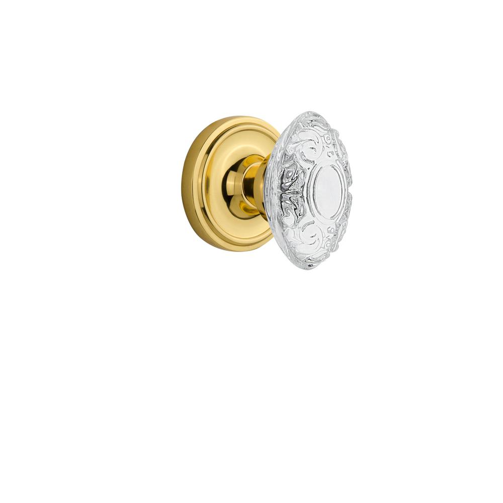 Nostalgic Warehouse Classic Rosette Interior Mortise Crystal Victorian Door Knob In Polished Brass