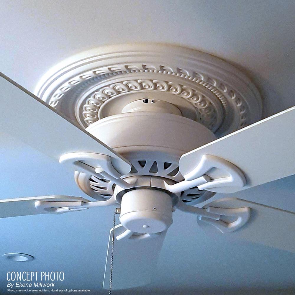 Hand-Painted Walnut 12 1//4OD x 4ID x 1 1//8P Fits Canopies up to 7 3//8 Ekena Millwork CM12JAWAS Jackson Ceiling Medallion