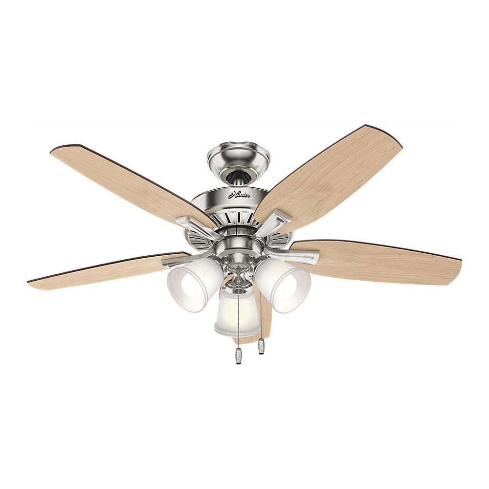 Hunter Echo Bluff 42 In Led Indoor Brushed Nickel Flush Mount