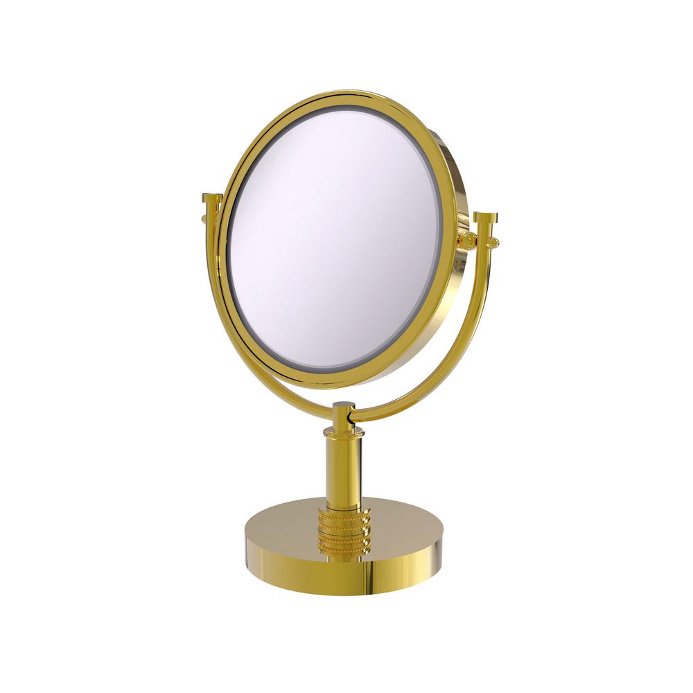 Allied Brass 8 in. x 15 in. Vanity Top Makeup Mirror 2x Magnification in Polished Brass