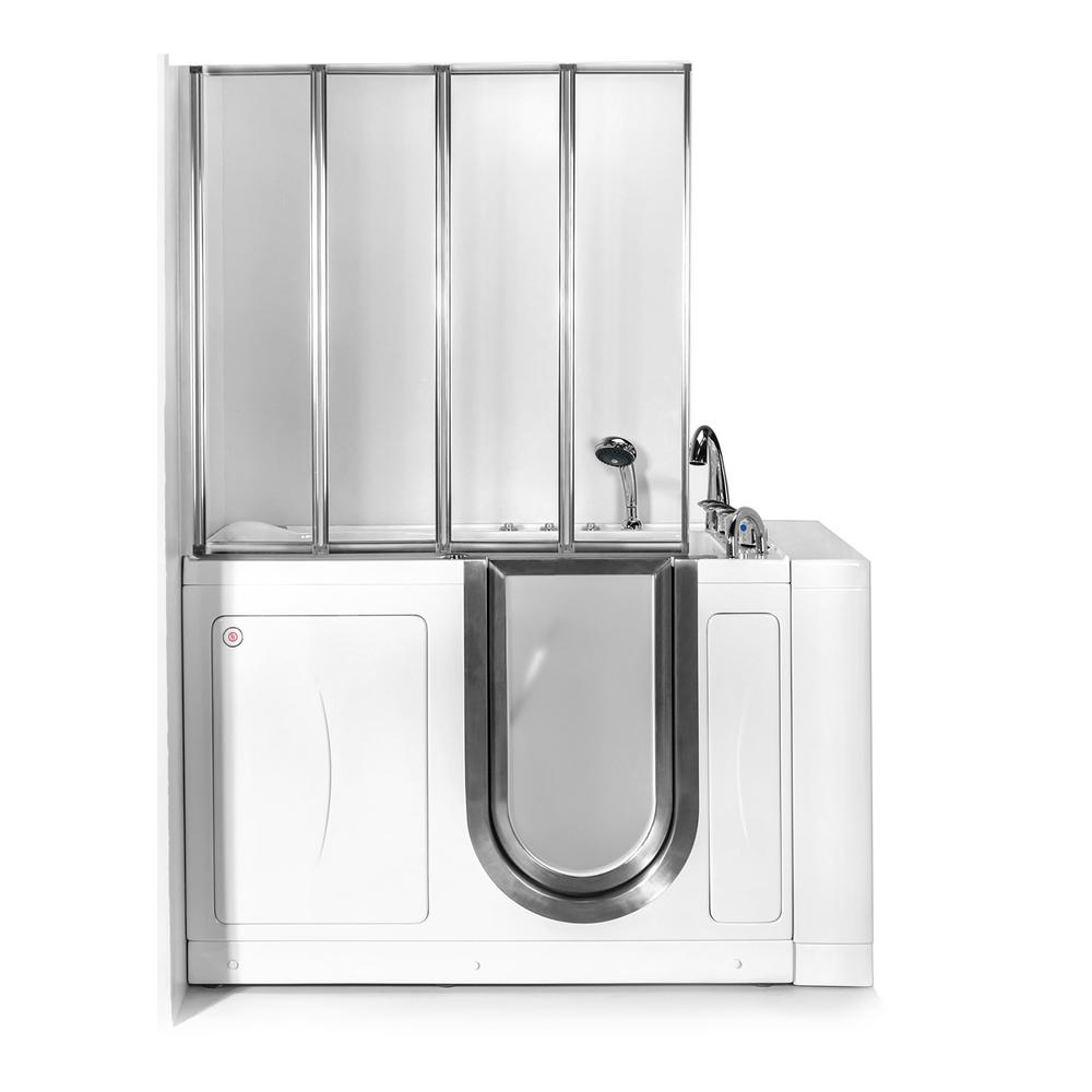 Ella 52 In Walk In Whirlpool And Air Bath Bathtub In White With