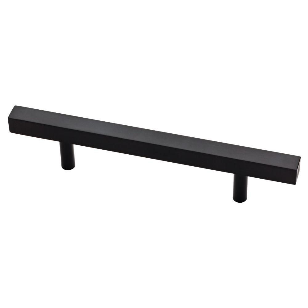 Square 3-3/4 in. (96mm) Center-to-Center Matte Black Bar Pull