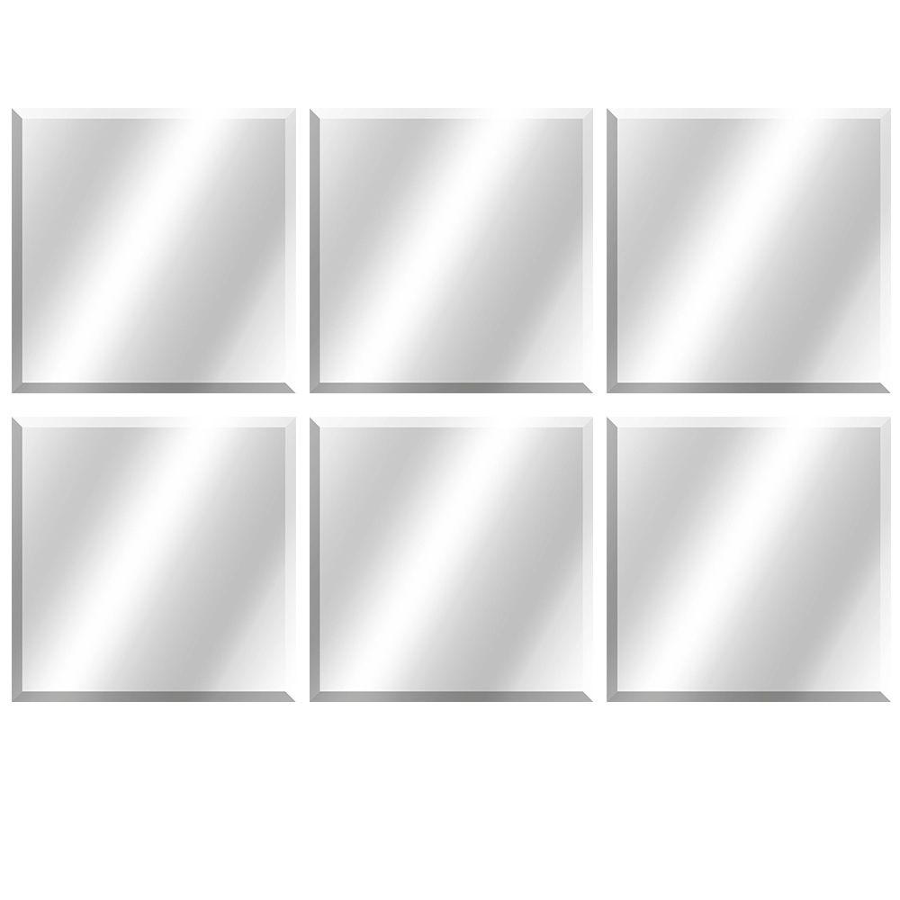 Glacier Bay 12 In X Beveled Edge Bath Mirrors 6 Pack 81174 Beveled Edge Bath Mirrors 6