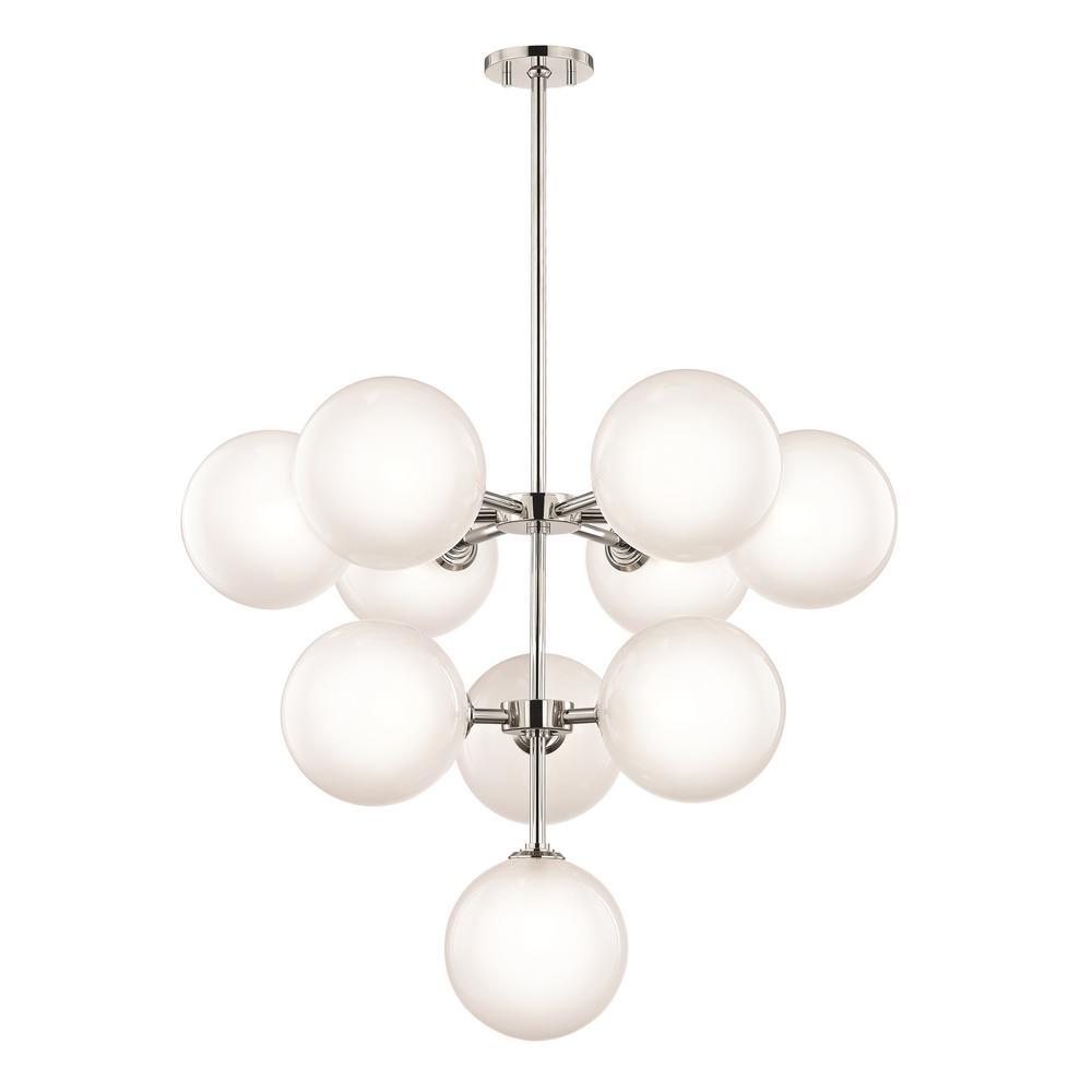 Mitzi By Hudson Valley Lighting Ashleigh 10 Light Polished Nickel Mitzi By Hudson Valley Lighting Ashleigh 10 Light Polished Nickel Led Chandelier With Clear Glass