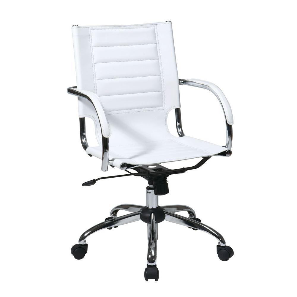 Osp Home Furnishings Trinidad White Vinyl Office Chair Tnd941a Wh