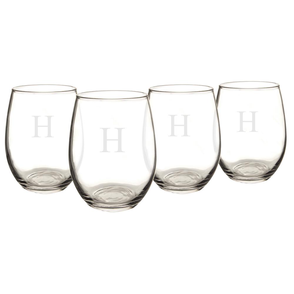 Personalized Stemless Wine Glasses - U 1110-U - The Home Depot