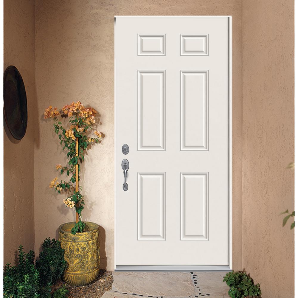 Jeld Wen 30 In X 80 In 6 Panel Primed 90 Minute Fire Ratedsteel